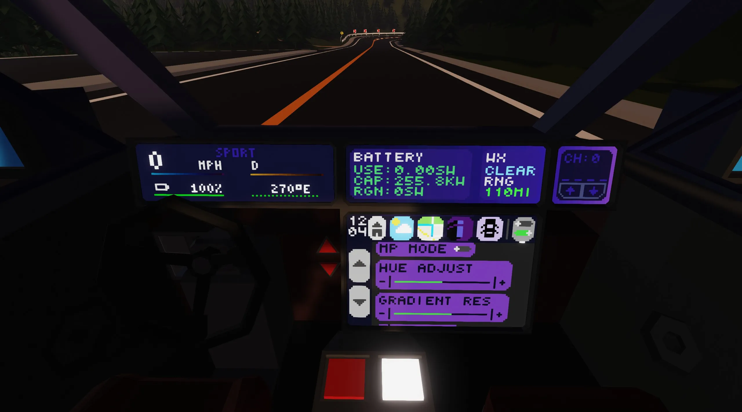 The SenCar 6 dashboard