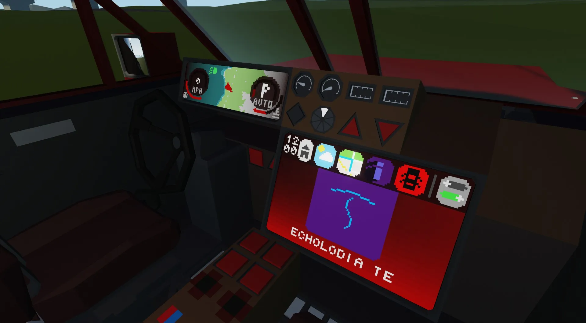 The SenCar 5 dashboard in Echolodia TE, showing the new UI and apps