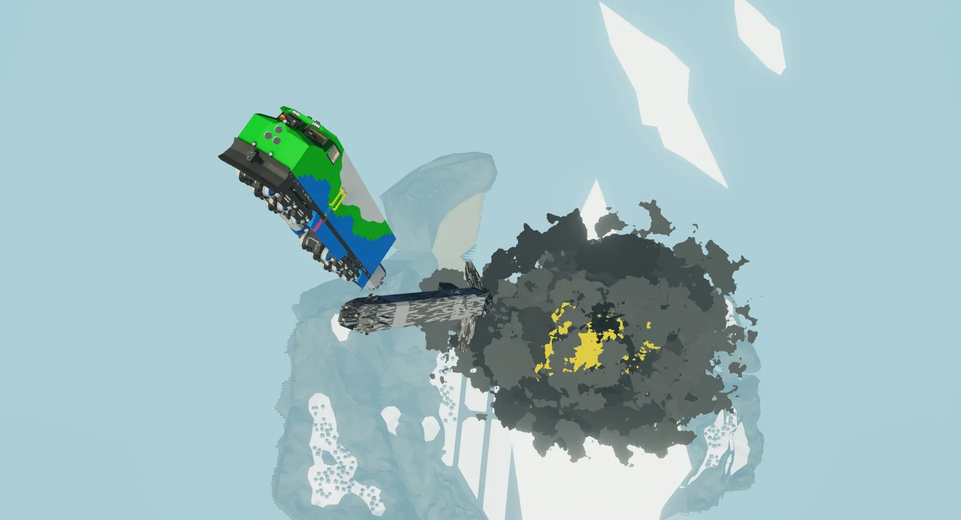 SWRT 11 having a "launch" with an Atlas locomotive as the "payload".