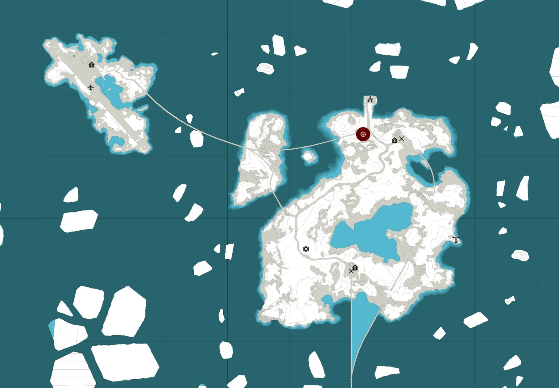 Map of the Arctic region with Service Centers marked in red