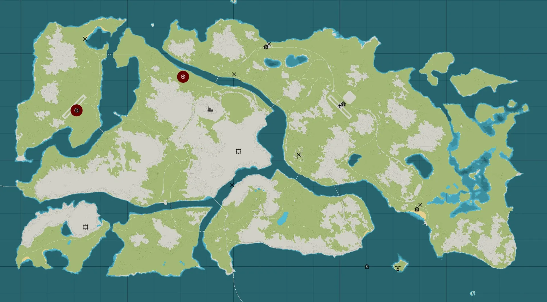 Map of the Sawyer region with Service Centers marked in red
