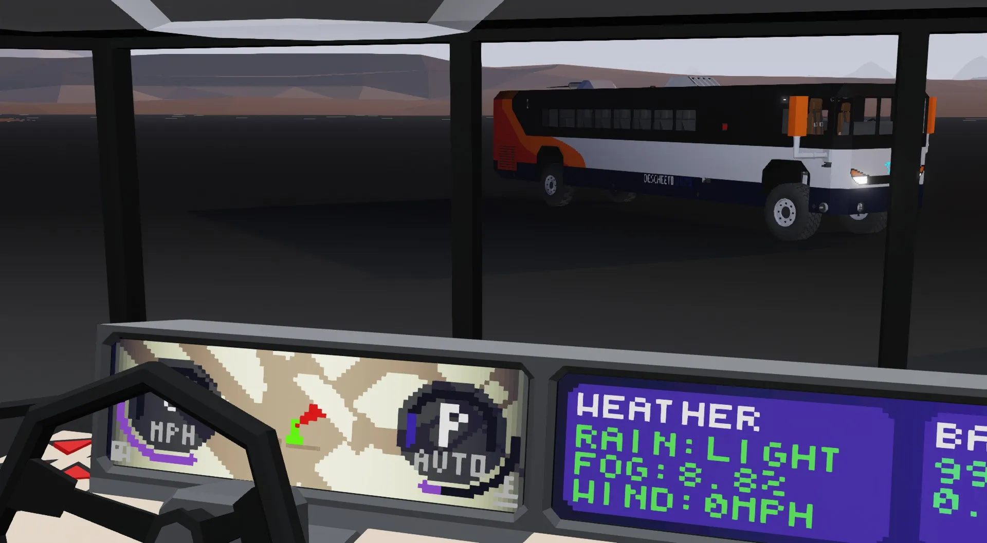 The SenConnect system showing other vehicles on the map, with a closeup of the dashboard